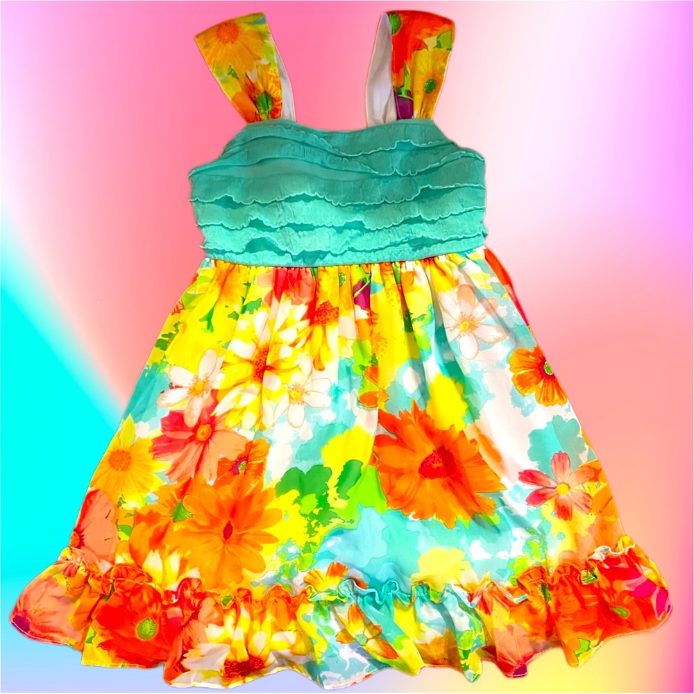 Youngland girls’ tropical floral dress